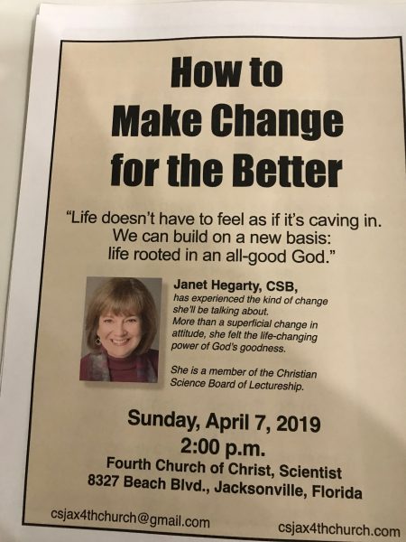 Inspirational Talk - "How to Make Changes for the Better" @ Fourth Church of Christ, Scientist